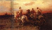 Adolf Schreyer Arab Horsemen on the March oil on canvas